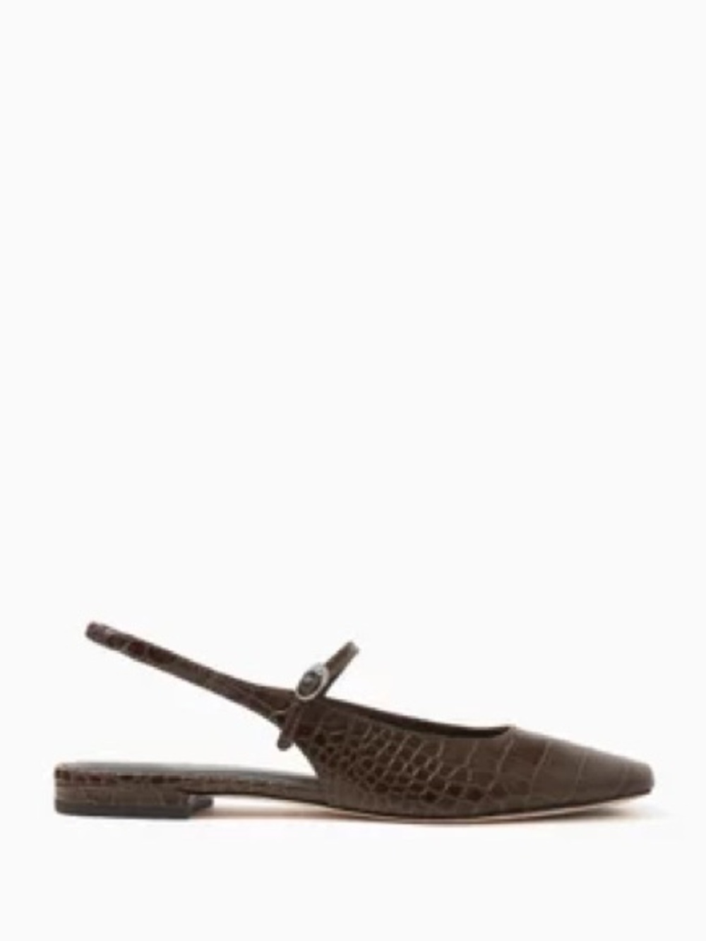 EUC Reformation Claire Slingback Mules in Croc-embossed Leather - Picture 4 of 8